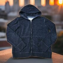 American Eagle Full Zip Hooded Sweatshirt Mens Size Large Black Acid Was... - $29.70