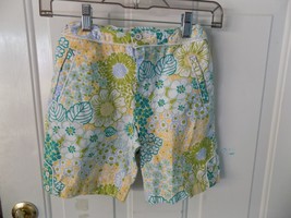 Lands End Floral Print Walking Shorts W/Adjustable Waist Size 10 Girl&#39;s EUC - £11.83 GBP