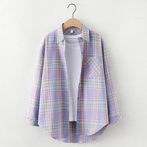 Ign women blouse 2022 new women s plaid shirt tops female cotton casual blouses college thumb200