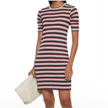 STATESIDE Ribbed Multicolor Striped Mini T Shirt Dress Size Small Y2K - £25.45 GBP