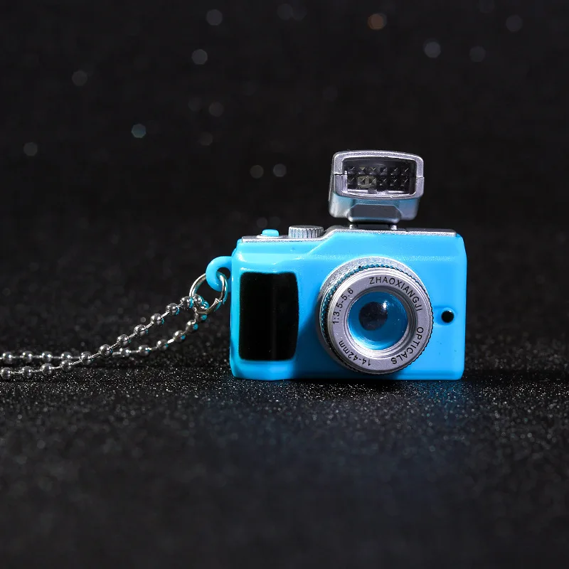 Creative Simulation Kawaii Mini Camera LED Glow Sound Camera Keychain Necklace - £6.05 GBP
