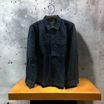 Abercrombie Blue button-up Heavy Cotton blend shirt Long Sleeves Size Me... - $56.50