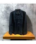 Abercrombie Blue button-up Heavy Cotton blend shirt Long Sleeves Size Me... - $102.25 CAD