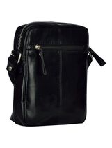 Adam Burke Leather Crossbody Pouch Messenger Travel Bag Black 18AB02BK - $39.59