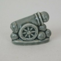 Wade Whimsy Miniature Cannon Figurine Balls Wheel Gray Vintage England Statue - £4.75 GBP