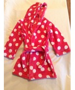 Size 4 XS Childrens Place robe plush hoodie polka dot long sleeves pink ... - £8.21 GBP