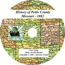 1882 - PETTIS County Missouri MO - History &amp; Genealogy - Ancestors - CD DVD - £4.60 GBP