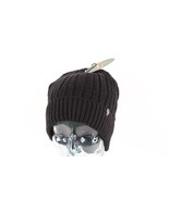 NOS Vtg Streetwear Blank Cable Knit Fleece Lined Winter Beanie Hat Black... - £23.29 GBP
