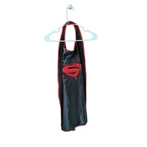 Six Flags Boys One Size Super Man Cape Black Red Bling - $10.88