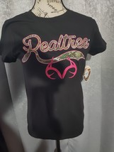 Realtree Black Pink Camo T-shirt Tee Women&#39;s Size Small S New NWT - $9.27