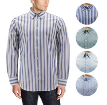 Men's Slim Fit Long Sleeve Button Down Collar Patterned Classic Dress Shirt - $18.85