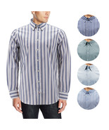 Men&#39;s Slim Fit Long Sleeve Button Down Collar Patterned Classic Dress Shirt - £15.04 GBP