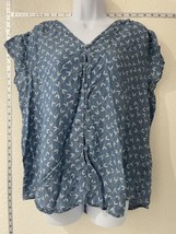 Liz Claiborne Top Short Sleeve Button up Size XL Color Blue Womens - £10.30 GBP