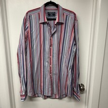 Charles Tyrwhitt Mens 90s Y2K Multi-Color Stripe L/S Button Up Shirt Siz... - £20.24 GBP