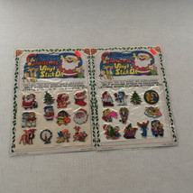 Vintage Christmas vinyl stick on puffy stickers 2 pack lot santa snowman... - $24.70