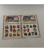 Vintage Christmas vinyl stick on puffy stickers 2 pack lot santa snowman... - $24.70