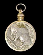 Antique Pendant Authentic Buffalo Indian Head Nickel Coin Gold Tone Bezel image 6