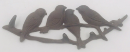 Brown Rustic 4 Birds Sparrows Triple Wall Hook Heavy Duty Cast Iron Towel Purse - £11.27 GBP