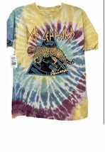 NWT VTG  Def Leppard Band Animal Shirt Short Sleeve Tie Die Pattern Unis... - £17.36 GBP