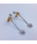 18k Two Tone Gold Triple Snowflake Diamond Earrings - $2,970.68