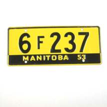 Vintage 1953 Wheaties Cereal Manitoba Canada Metal Bicycle License Plate Yellow - £7.81 GBP