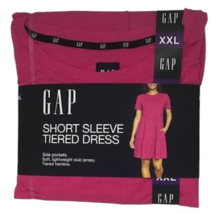 Gap 2XL Tiered Dress Jersey Casual Pink Short Sleeves Summer XXL Pullover NEW - £17.90 GBP