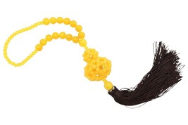 Cute Yellow Stone Beaded Gourd Tassel 15&quot; Length - £14.78 GBP