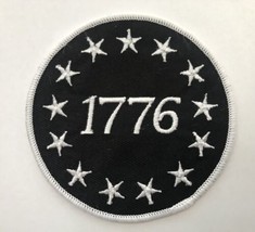 EMBROIDERED 13 STAR 1776 SEW/IRON PATCH BETSY ROSS FLAG MILITARY USA BLA... - £6.29 GBP