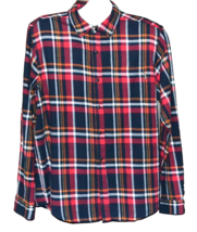 Hurley Men&#39;s  Red White Plaid Flanel Cotton Shirt Size L - £17.03 GBP