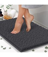 ITSOFT Plush Bathroom Rug 47x21 Charcoal Gray Non Slip Chenille Quick Dry - $291.55 MXN ITSOFT Plush Bathroom Rug 47x21 Charcoal Gray Non Slip Chenille Quick Dry - $291.55 MXN