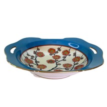Noritake Lusterware Octagonal Bowl Cut Out Tab Art Deco Floral 9&quot; x 2&quot; Vintage - £37.36 GBP