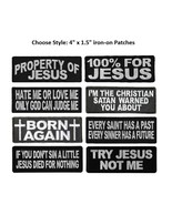 Choose Style CHRISTIAN PATCHES 4&quot; x 1.5&quot; Religious Jesus iron on patches... - £4.59 GBP