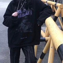 Rinted black oversize hoodies women punk harajuku hip hop couple sweatshirt female mall thumb200