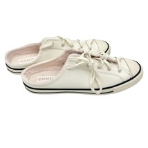 Converse All Star 9.5 Ivory Slip On Shoes Pink Fur Interior - £37.58 GBP
