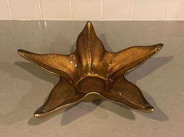 Vintage Gold Glass Starfish Art Glass Dish Mid Century Mcm Beautiful &amp; Rare!! - £23.23 GBP