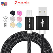 2 PK Micro USB Cable 7ft 2m : 10ft 3m Charging Mobile Smart Phone Samsung Galaxy - £8.53 GBP+