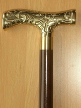 Antique Brass Designer Handle Vintage Walking Cane Wooden Walking Stick ... - £34.81 GBP
