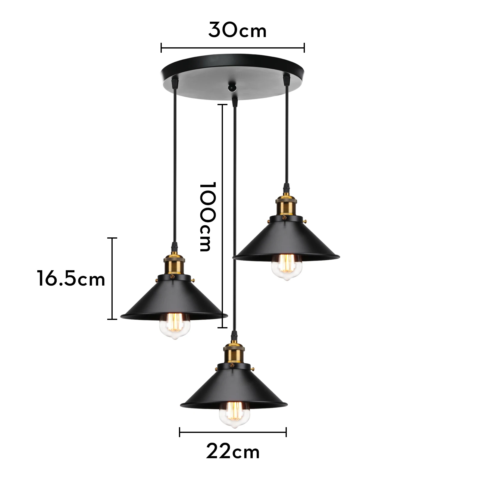 Vintage Industrial  Ceiling Pendant Light   Loft Pendant Lamp Lampshade Living R - £164.83 GBP