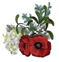 Custom and Unique (Poppies Bloom ) Blooms Flower Embroidered Iron on/Sew Patch [ - £21.59 GBP