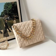Luxury Lozenge Shoulder Bag for Women Thick ChaUnderarm Bag PU Leather Flap Cros - £22.32 GBP