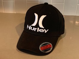 Hurley Black Logo Ball Cap Hat Medium Large Fitted NEW 57cm - £19.23 GBP