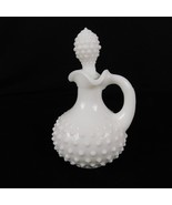 Vintage AVON White Milk Glass Hobnail Decanter Stopper Bath Oil 5 3/4&quot; - $10.83 CAD