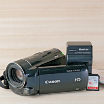 Canon Hf M500 High Definition Camcorder Black *GOOD/TESTED* W Charger + 16GB Sd - £89.12 GBP