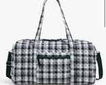 Vera Bradley Kingbird Plaid  Check Large Travel Duffel Bag Black Folding... - $49.99