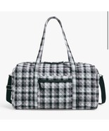 Vera Bradley Kingbird Plaid  Check Large Travel Duffel Bag Black Folding... - £39.22 GBP