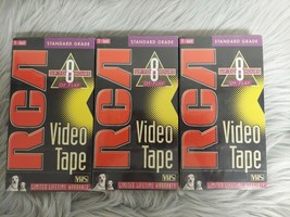 NEW Lot of 3 RCA T-160 VHS Blank Video Tape Recordable 8hrs Standard Grade - £13.25 GBP
