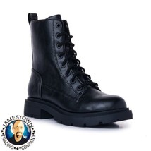 Women’s Combat Lug Boots Size US 9 Military Style Black With Memory Foam... - £21.22 GBP