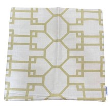 Geometric Pattern Gold And Cream Outdoor Throw Pillow Cover Case 17”x18” MCM - £25.78 GBP