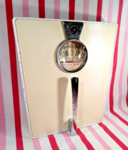 Fab Vintage 1950&#39;s Hanson Bathroom Weight Scale Dome Glass Window Chrome... - $28.00