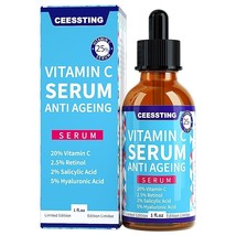 Anti-Aging Vitamin C Serum for Face with Hyaluronic Acid + Vitamin E Fac... - $9.49
